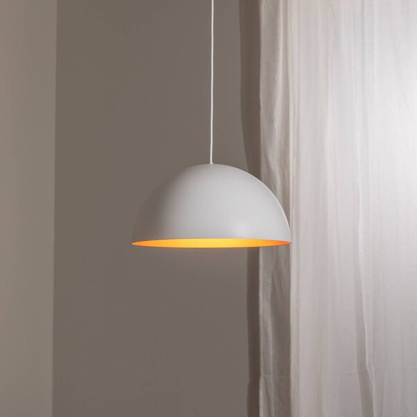 Závesné LED svietidlo Studio Line 50996, biela/medená, Ø 35 cm, Biela / opálová, Obývacia izba / jedáleň, Hliník, Závesné svietidlo
