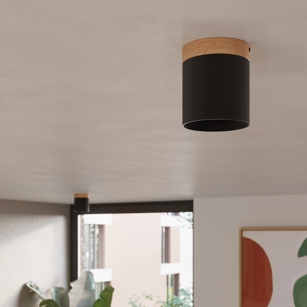 Sollux SL.1349 - Bodové svietidlo RIF 1xGU10/10W/230V pr. 12 cm čierna