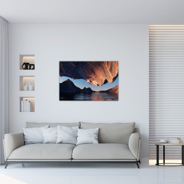 Obraz - 3D útesy (90x60 cm)