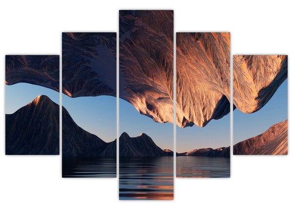 Obraz - 3D útesy (150x105 cm)