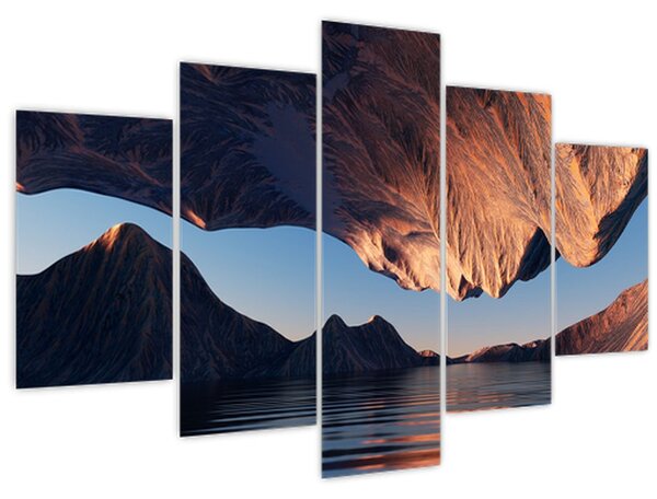 Obraz - 3D útesy (150x105 cm)