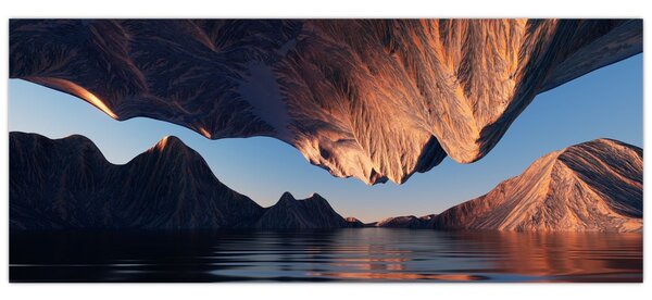 Obraz - 3D útesy (120x50 cm)