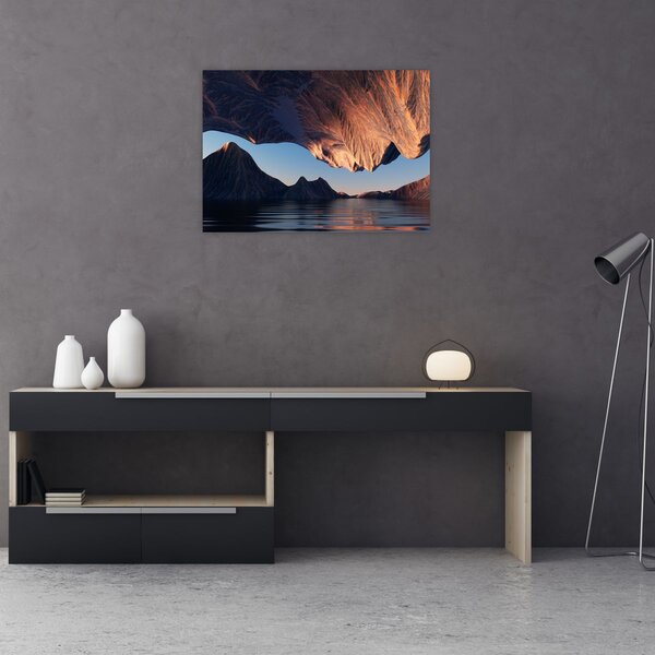 Obraz - 3D útesy (70x50 cm)