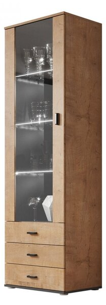Mirjan24 Vitrína Boho B1, Osvetlenie: bez osvetlenia, Farby: biela / biely lesk 5902928098471