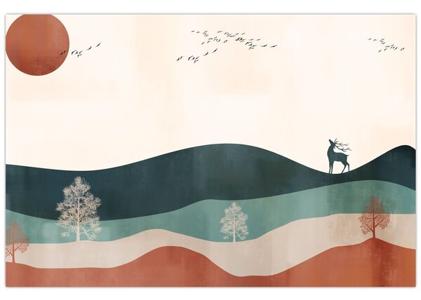 Obraz - Ilustrovaná krajina (90x60 cm)