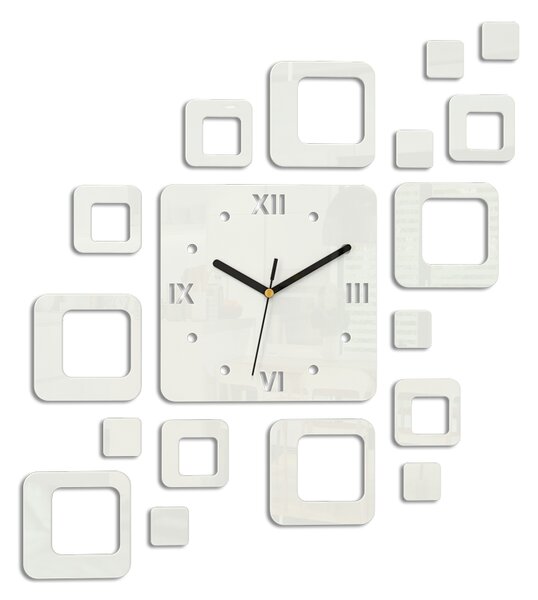 Moderné nástenné hodiny ROMAN WHITE white (nalepovacie hodiny na stenu)
