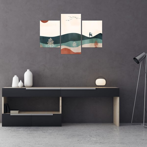 Obraz - Ilustrovaná krajina (90x60 cm)