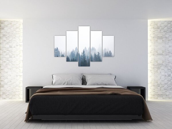 Obraz - Zahmlený les (150x105 cm)