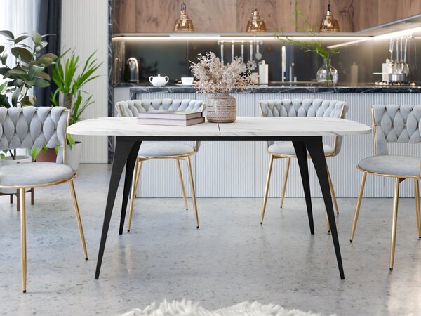Mirjan24 Rozkladací jedálenský stôl Prizino 160, Farba: čierna / čierna 5903211362453