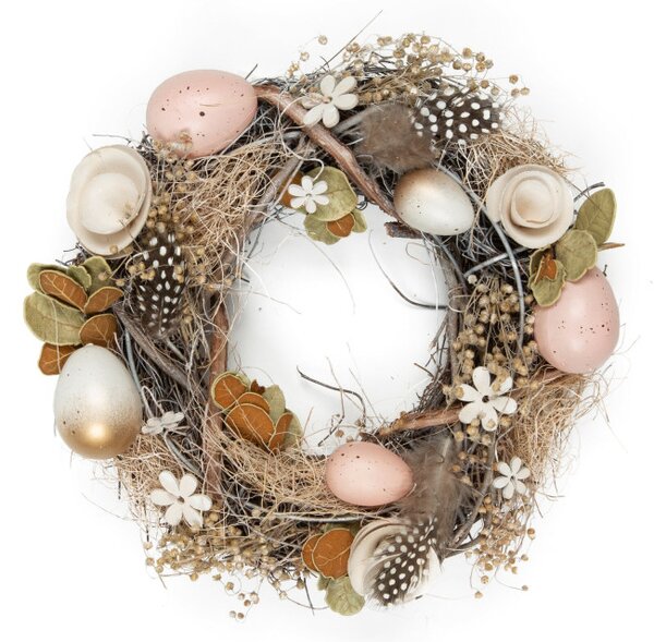 Veniec EASTER 04 A hnedý / púdrovo ružový
