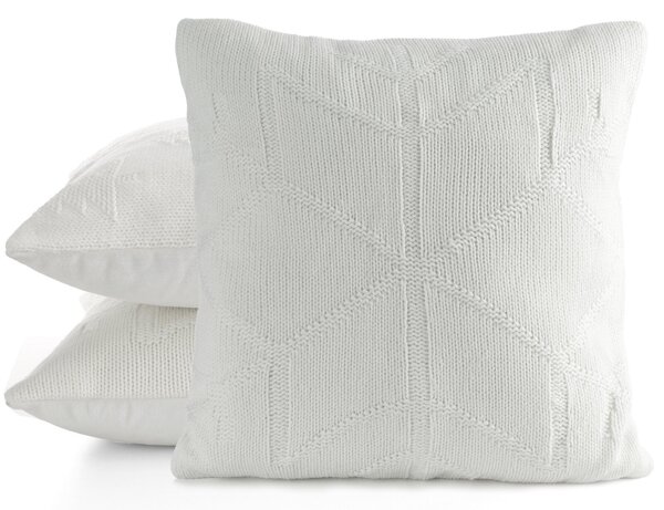 VIANOČNÁ DEKORAČNÁ OBLIEČKA NA VANKÚŠ CROCHET6 45X45 CM BIELA