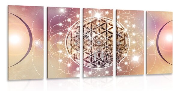 5-dielny obraz očarujúca Mandala