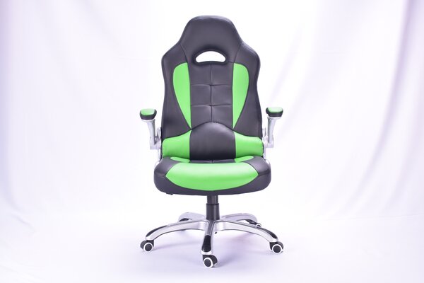 Bezdoteku Kancelárska stolička Viper čierna so zelenými pruhmi