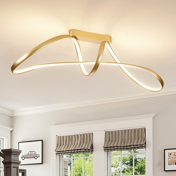 Brilagi-LED Stmievateľný prisadený luster TWISTER LED/60W/230V 3000-6000K zlatý+DO