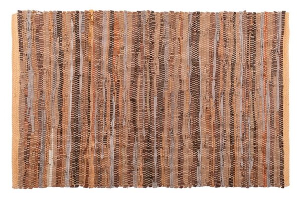 Hnedo-oranžový kožený koberec Tiseco Home Studio Nayya, 60 x 90 cm