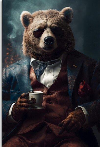 Obraz zvierací gangster medveď