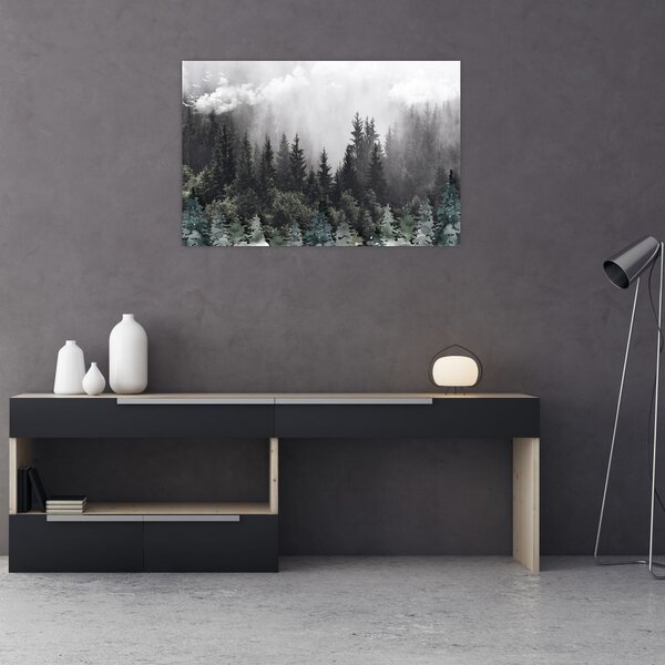 Obraz - Les s ilustrovanými prvkami (90x60 cm)