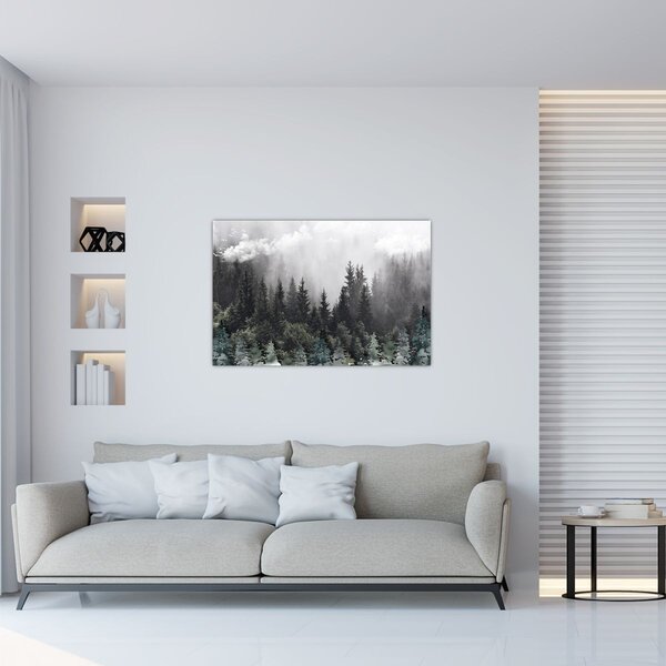 Obraz - Les s ilustrovanými prvkami (90x60 cm)