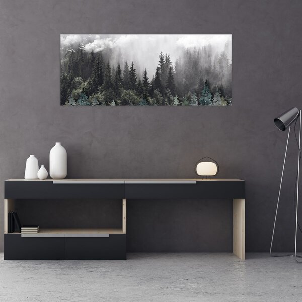Obraz - Les s ilustrovanými prvkami (120x50 cm)