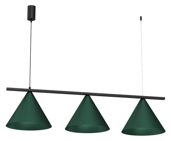 Závesné svietidlo Capital, 3x zelené kovové tienidlo, (fi 30cm), gr