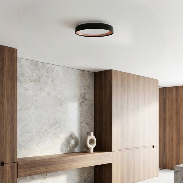 Brilagi - LED stmievateľné stropné svietidlo WALDO LED/48W/230V priemer 40 cm čierna/zlatá + diaľkové ovládanie