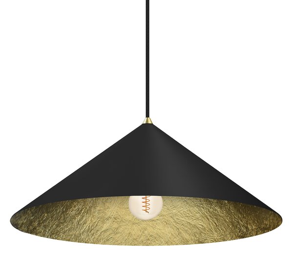 Závesné svietidlo Fuji, 1x čierne/zlaté kompozitné tienidlo, (fi 50cm), b