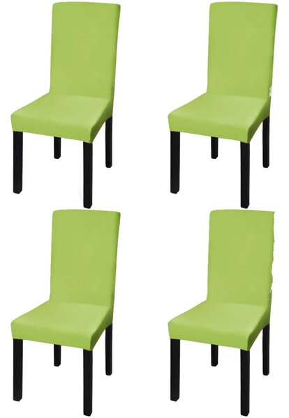 Rovný naťahovací návlek na stoličku, 4 ks, zelený