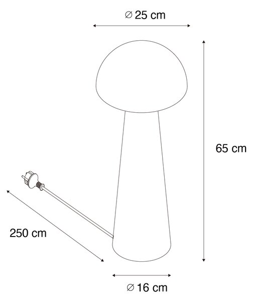 Vonkajšia stojaca lampa čierna 65 cm - Mushroom