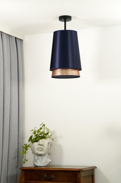 Duolla - Prisadený luster BELL SHINY 1xE27/15W/230V pr. 25 cm modrá/medená