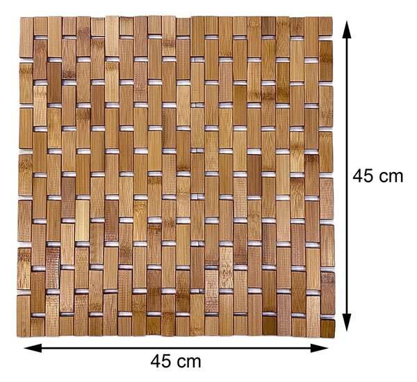 Predložka do kúpeľne Bambo Duckboard, 45x45 cm, hnedá