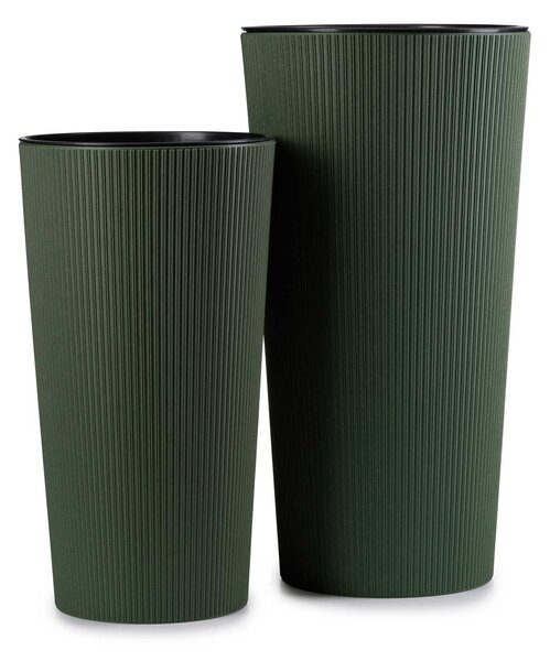 PLASTOVÝ KVETINÁČ URBANIKA ECO SADA 2KS 57X30 CM+46,6X25,5 CM ZELENÁ