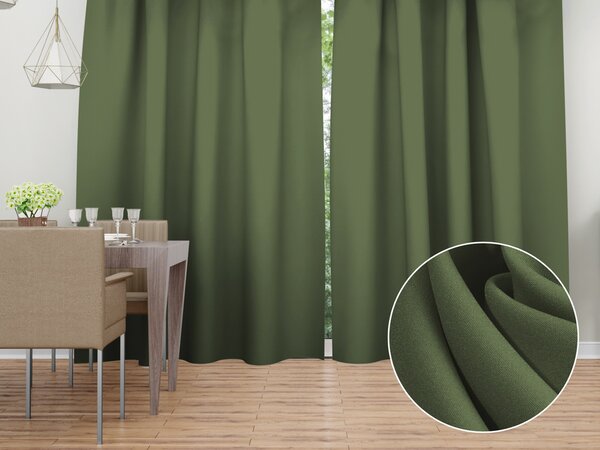 Biante Dekoračný záves Rongo RG-081 Tmavý olivovo zelený 140x140 cm