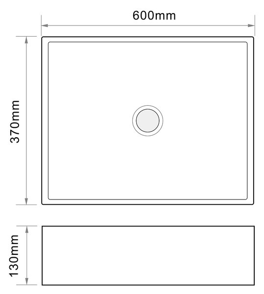 Erga Barbara, umývadlo na dosku 615x350x110 mm, biela lesklá, ERG-V03-YT-060-WH