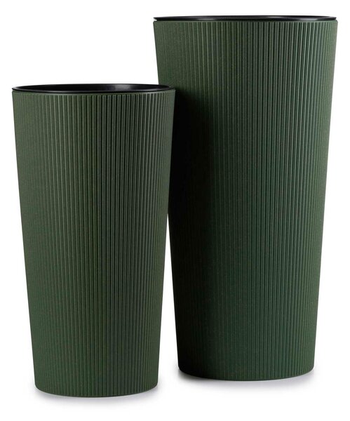PLASTOVÝ KVETINÁČ URBANIKA ECO SADA 2KS 57X30 CM+46,6X25,5 CM ZELENÁ