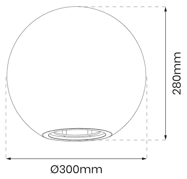 Exteriérové svietidlo Globo + LED žiarovka E27 RGB 10w + diaľkové ovládanie, (fi 30cm)