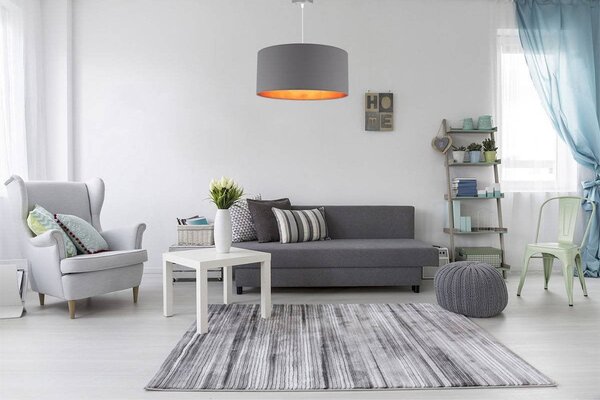 Závesné svietidlo Shade, 1x textilné tienidlo (výber zo 4 farieb), (výber z 3 farieb konštrukcie), (fi 44cm), g