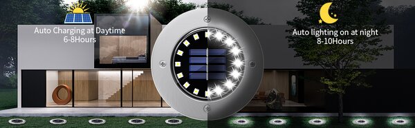 Bezdoteku LEDsolar 16Z vonkajšie svetlo k zapichnutie do zeme 8 ks, 16 LED, bezdrôtové, IPRO, 1W, studená farba