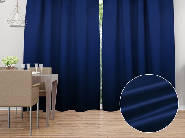Biante Saténový záves LUX-047 Námornícka modrá 140x140 cm