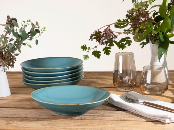 SADA HLBOKÝCH TANIEROV kamenina keramika 6-dielne 22 cm Creatable - Jedálenské sety, Online Only