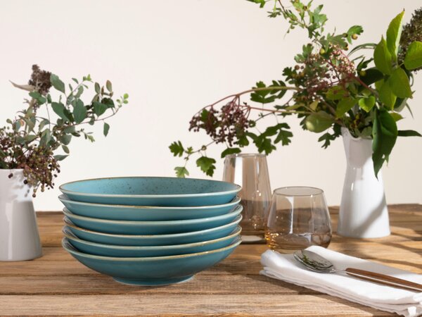 SADA HLBOKÝCH TANIEROV kamenina keramika 6-dielne 22 cm Creatable - Jedálenské sety, Online Only