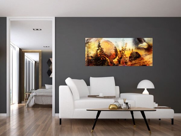 Obraz - Šamanský motív (120x50 cm)