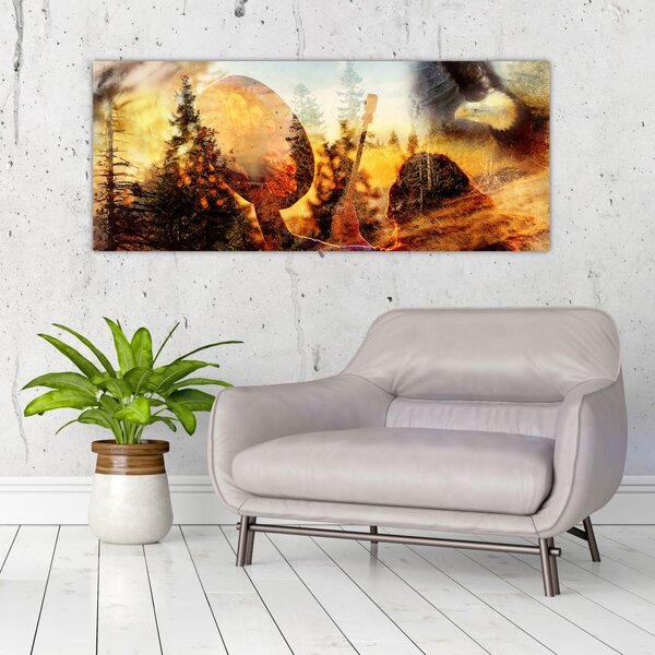 Obraz - Šamanský motív (120x50 cm)
