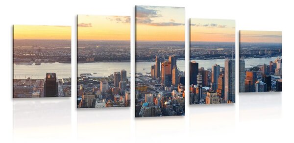 5-dielny obraz panoráma mesta New York