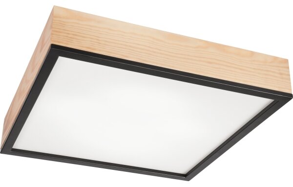 Stropné svietidlo NATURAL SQUARE 4xE27/15W/230V 48x48 cm borovica/čierna