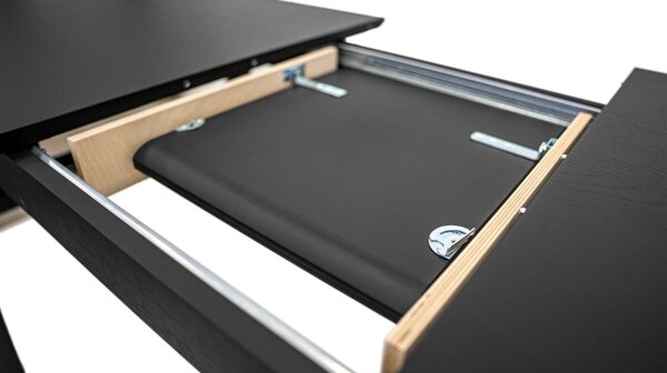 Rozkladací jedálenský stôl s prídavnou doskou v dekore duba 90x180 cm Curved – Woodman