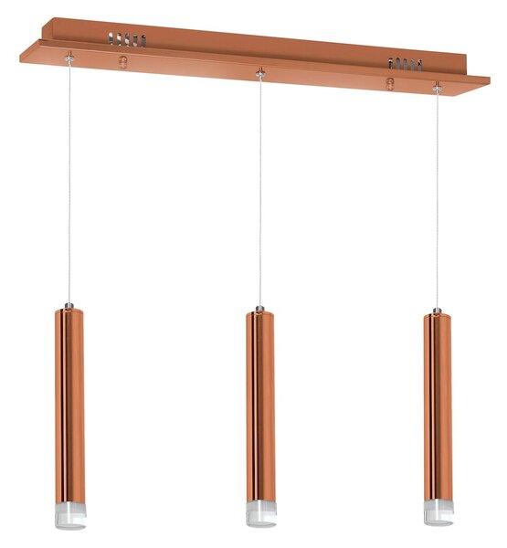 Závesné svietidlo Copper, 3x medené kovové tienidlo, c