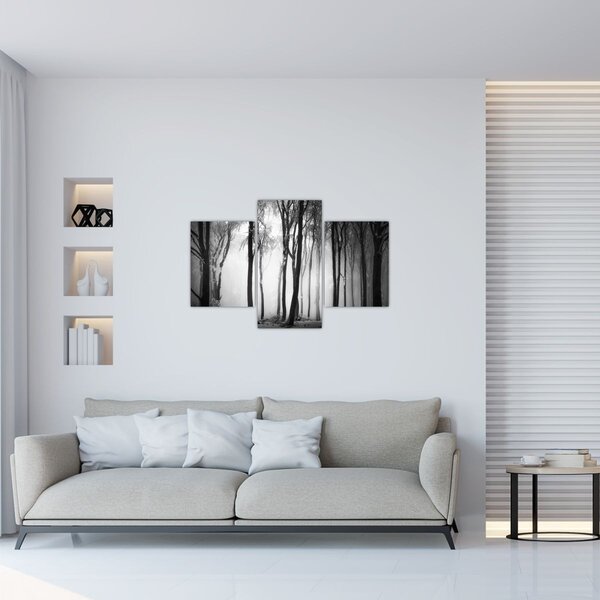 Obraz - Vlk v temnom lese (90x60 cm)