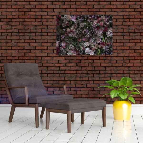 Obraz - Kvetinový múr (70x50 cm)