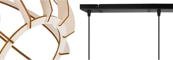 Závesné svietidlo Timber 9, 3x drevené tienidlo