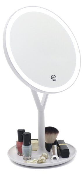 Bezdoteku LED kozmetické make-up zrkadlo Ypsilon okrúhle nabíjacie bielej